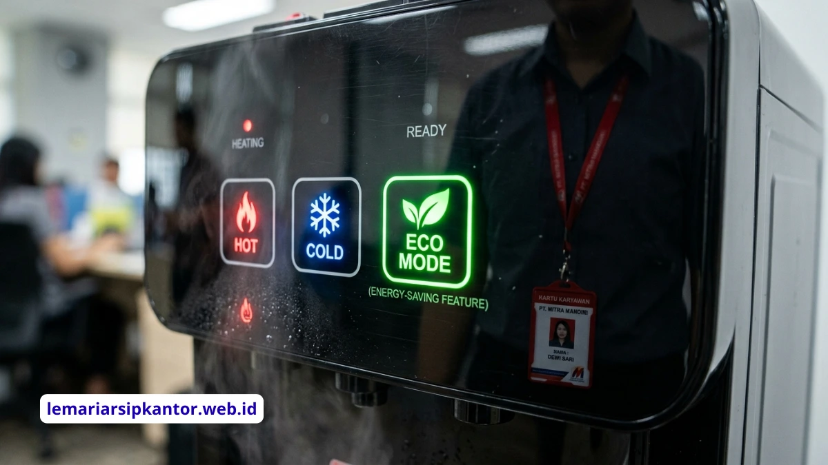 Fitur eco mode pada dispenser galon bawah kantor