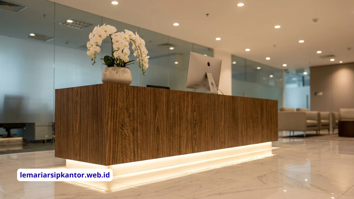Daftar Harga Meja Resepsionis Modern Bahan High Pressure Laminate HPL